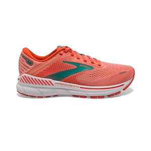 Brooks Adrenaline GTS 22 Road Running Shoes - Womens, Orange/Green/White | IE-IDL260495